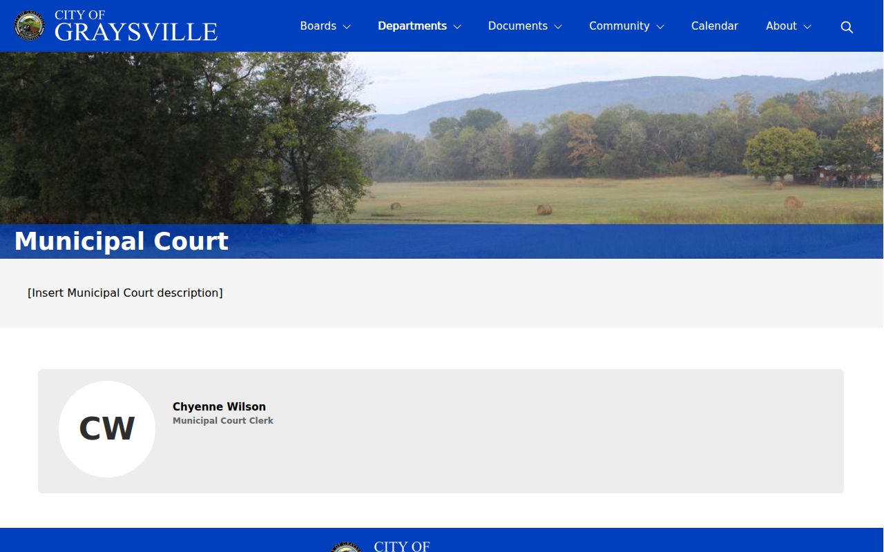 Graysville criminal records municipal court placeholder page