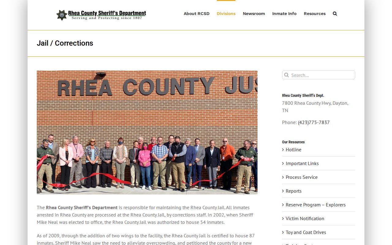 Rhea County arrest lookup jail booking information