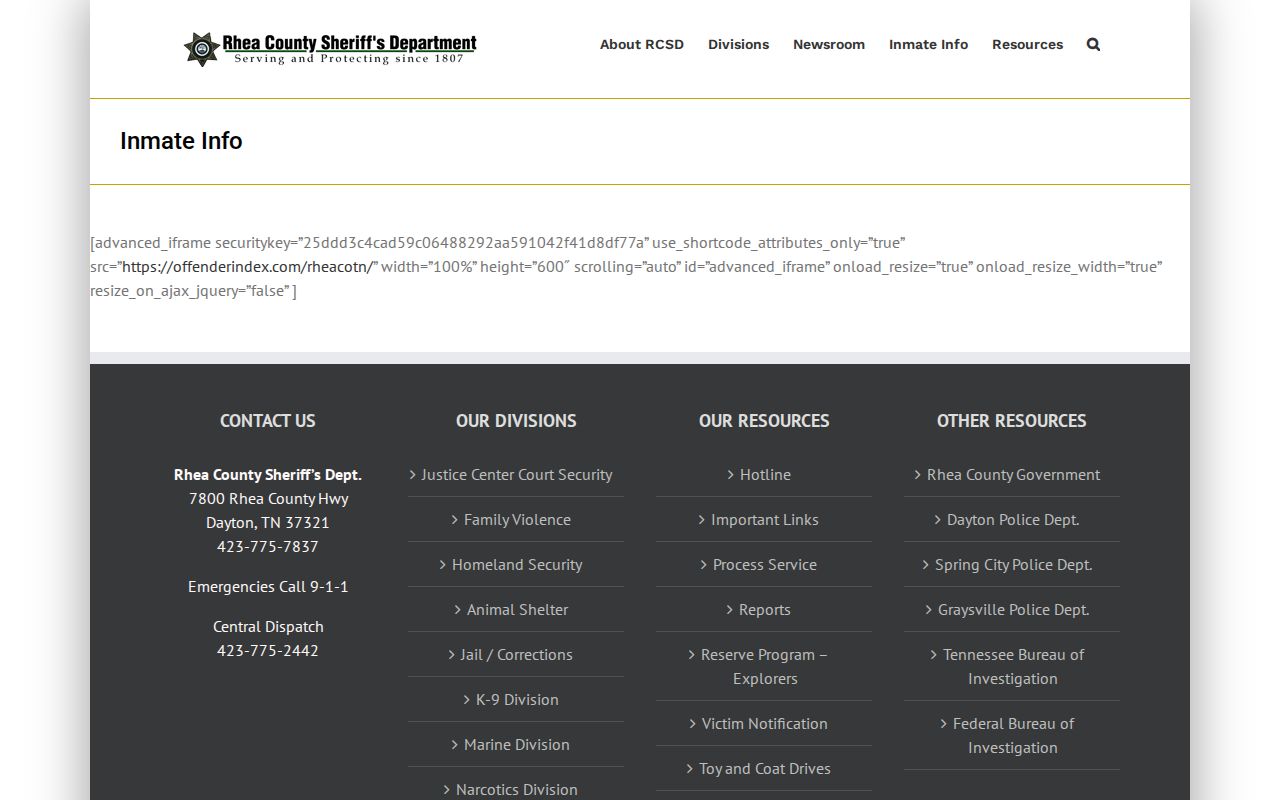 Rhea County arrest lookup official inmate search wrapper